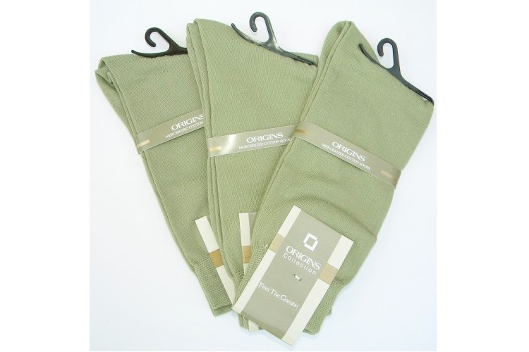 Sage green mercerized cotton dress socks