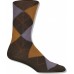 Brown and light purple argyle socks-men's
