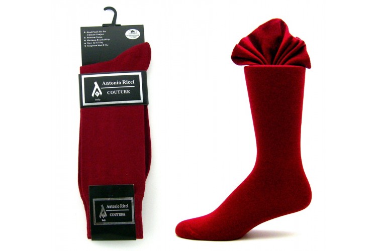 Premium burgundy cotton dress socksMen's